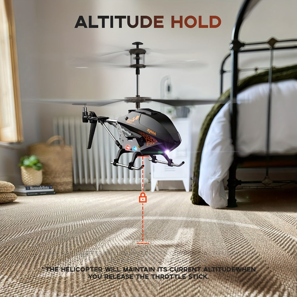 SYMA Q20 RC Helicopter for Kids 3.5CH – Altitude Hold One-Key Takeoff Indoor Drone, Alloy Body Gyro-Stabilized Remote Control Helicopter for Beginners Boys & Girls Ages 8 9 10 11 12, Birthday Christmas Gift (Black)