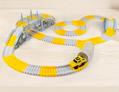 Roller Coaster Track Set 467pcs for Kids Ages 3 4 5 6 7 8 – Electric Race Car DIY Assembly Obstacle Challenge Track Toy STEM Engineering Gift Boys Girls Birthday Christmas