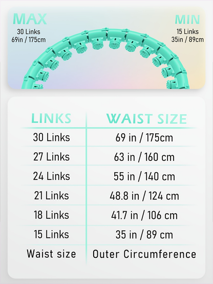 Weighted Hula Hoop Exercise Ring 69" – Smart Pilates Circle with 30 Detachable Knots, Plus Size Adjustable Fitness Hoop for Adults, Beginners & Core Workout