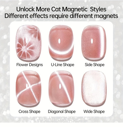 Cat Eye Gel Polish 15ml Plum Bordeaux Magnetic Soak Off UV LED – 3D Light-Shifting Effect Quick Dry Semi-Permanent Long-Lasting Fall Winter Dark Nail Colors for DIY & Salon Nail Art Women
