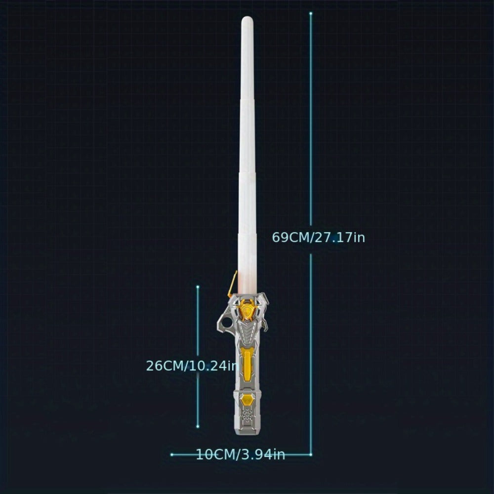 RGB Light-Up Saber Toy 16 Colors Rechargeable Light Sword with Gravity Sensor & Sound Effects – 2-in-1 Flashing Space Sword for Kids Boys Girls | Best Birthday Christmas Gift