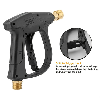 High Pressure Car Wash Gun with 5 Spray Nozzles – Max 3000 PSI, M22-14 & 1/4" Quick Connect, Garden Hose Pressure Washer Wand for Car Washing & Irrigation