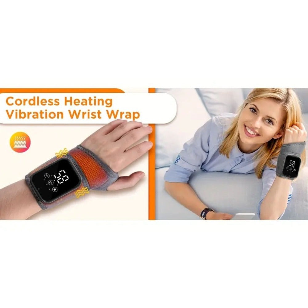 Heated Hand Massager Gloves – Rechargeable Vibrating Wrist & Hand Protector with 3-Speed Heat Control, Warm Massage Gloves for Arthritis, Joint Pain & Winter Hand Care (Unisex)