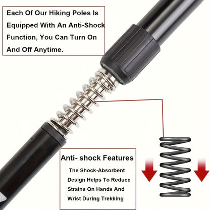 Adjustable Hiking Stick Aluminum Alloy – Lightweight Foldable Walking Pole with Quick Lock for Men & Women | Portable Trekking Cane for Camping & Outdoor