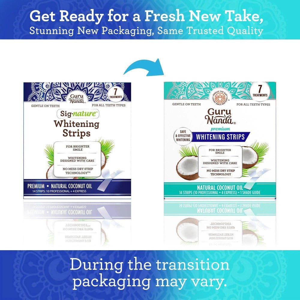 Hydrogen Peroxide Whitening Strips 7-Day Treatment — Non-Slip Dry Strip Technology with Coconut Oil Formula, Removes Coffee Wine & Smoking Stains, Easy Peel-Off for Brighter Smile, Enamel Safe