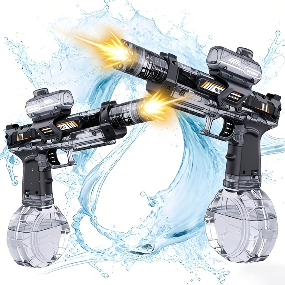 Kids Electric Water Gun with Sound Effects for Ages 3-6 – Automatic High Capacity Squirt Blaster Long Range, Toddler Summer Outdoor Pool Beach Backyard Party Toy, Birthday Gift for Boys Girls, 2-Pack Option