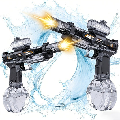Kids Electric Water Gun with Sound Effects for Ages 3-6 – Automatic High Capacity Squirt Blaster Long Range, Toddler Summer Outdoor Pool Beach Backyard Party Toy, Birthday Gift for Boys Girls, 2-Pack Option