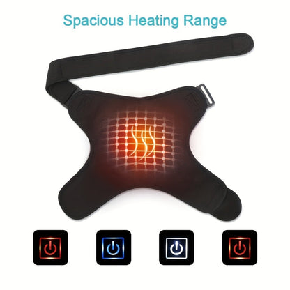 USB Heated Shoulder Pad with 3-Speed Temperature Control – Electric Heating Wrap for Shoulder & Neck Pain Relief, Keep Warm Massage Tool, Gift for Men & Women