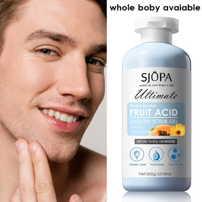 Body Scrub Exfoliating Gel Set 300g with Bath Cloth — Aloe Vera Papaya Chamomile Deep Cleansing Moisturizing Whole Body Scrub for Women Men All Skin Types, Brightening Spa Gift