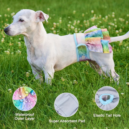 Female Dog Diapers Reusable Washable 3-Pack – Dog Panties Diaper Skirt for Dogs in Heat, Period, Incontinence & Excitable Urination, Size S