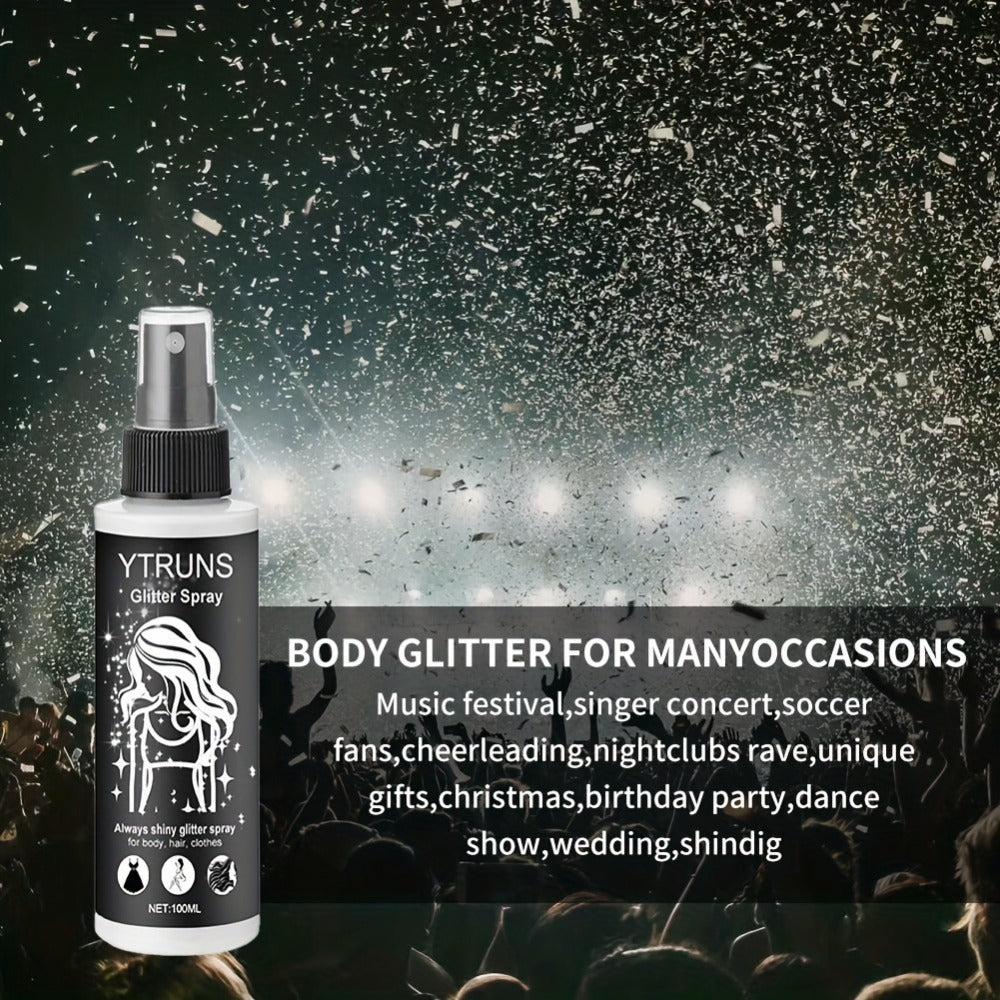 Body Shimmer Spray for Women – Star-Shaped Glitter Sparkle Mist 100ml Hydrating Formula for Body Hair & Clothes, Daily Wear Festival Rave Photoshoot Glow