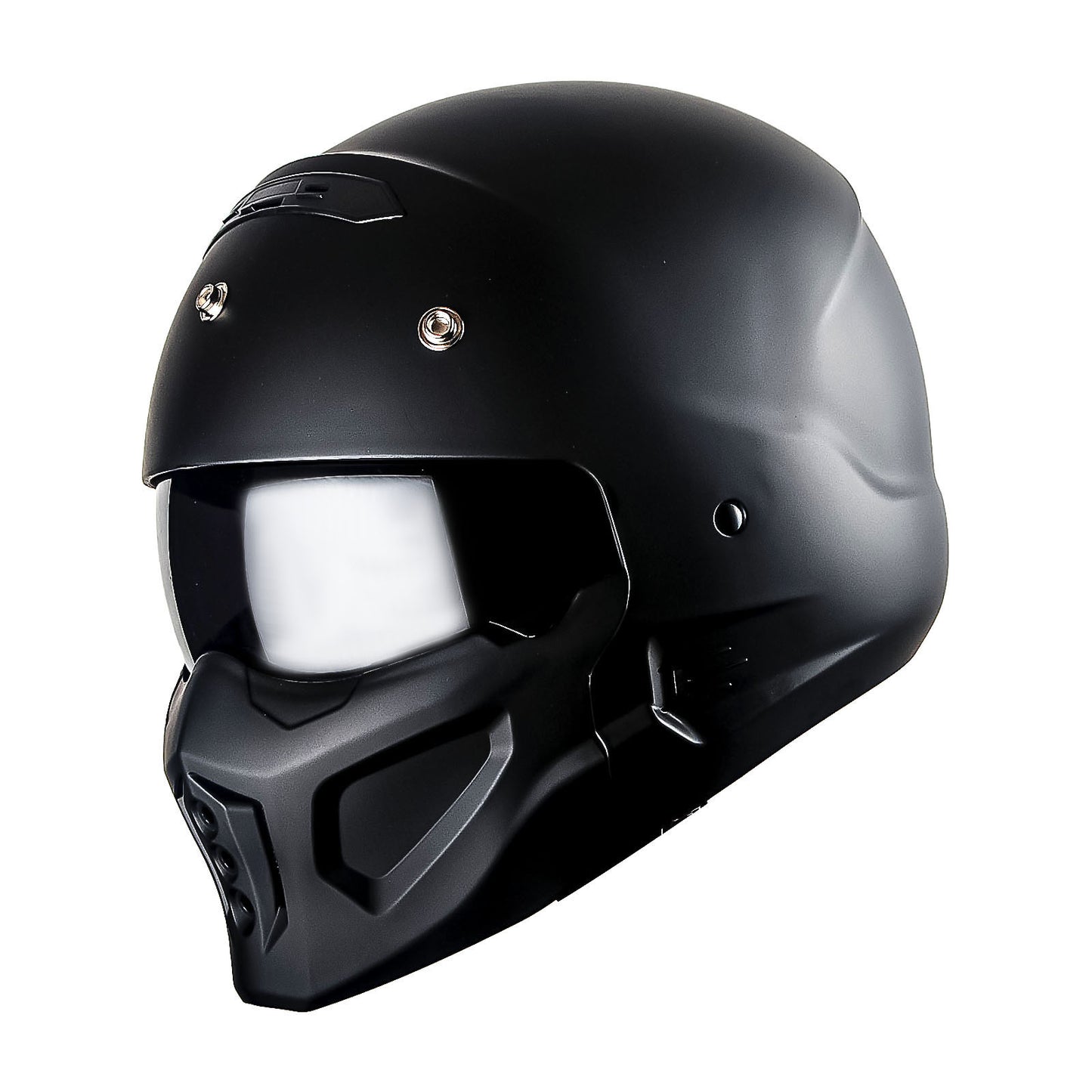 Convertible Motorcycle Helmet Full Face & Open Face 2-in-1 – Detachable Visor, Face Mask & Smoked Shield, Aerodynamic Thermoplastic Shell, Classic Style, Adult S/M/L/XL