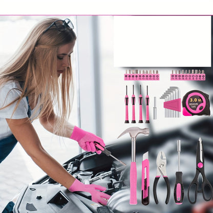 Car Roadside Emergency Kit Pink - Jumper Cables, Deer Whistles & Auto Safety Tool Set for Women, Winter Car Safety Roadside Assistance Kit, No Battery Required, Perfect Gift for Female Drivers