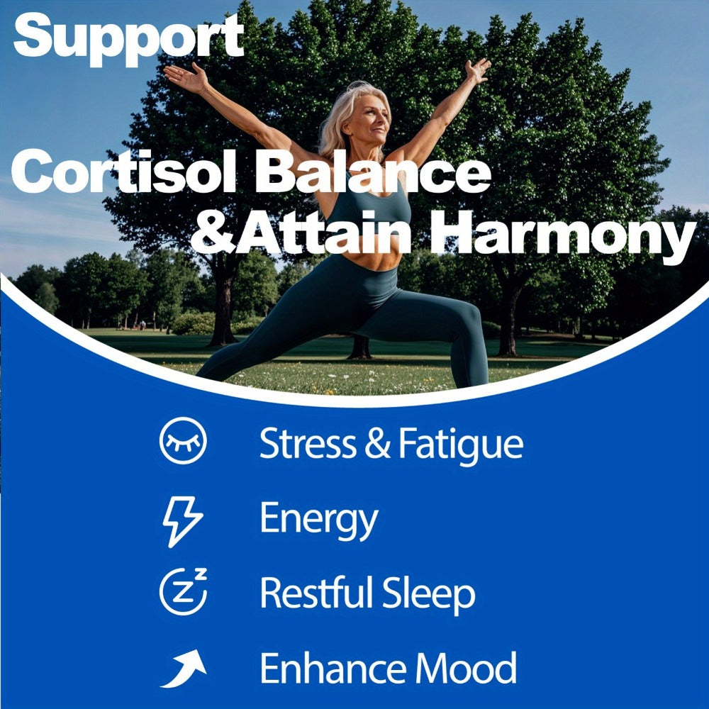 Ashwagandha Stress Relief Supplement Capsules with Rhodiola Rosea L-Theanine & Magnesium for Cortisol Balance Restful Sleep Mood Support & Burnout Recovery — 120 Capsules 4-Month Supply Women & Men
