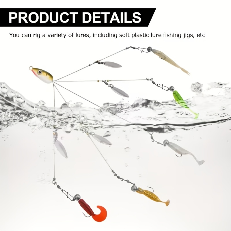 Alabama Umbrella Rig Fishing Lure Set 7 Pack - 5-Arm Multi-Head Bass Lure with Ultralight Tripod Frame, Beginner Friendly Swimbait Rig for Bass Walleye Striper, Mixed Color Freshwater Fishing Tackle