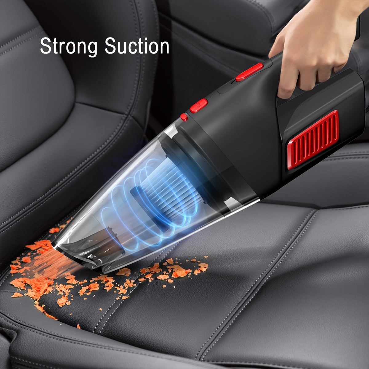 Wireless Convenient Handheld Car Vacuum Cleaner, Powerful Suction Kitchen Floor Cleaning Supplies, USB Charging Mini Cleaning Dust Collector, Suitable For Cars, RV, Home, Office, Industrial Sites And Other Gap Tools