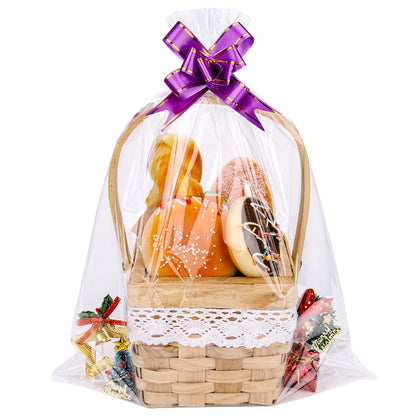 Cellophane Bags 50-Pack Large 18x30 Inch Transparent Gift Basket Wrap Bags – Clear Cellophane Wrapping for Christmas, Holidays & Gift Packaging