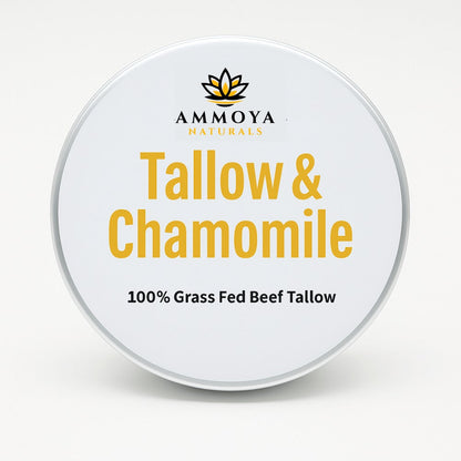 Tallow Balm Grass-Fed Natural Moisturizer for Dry Skin — Deep Hydrating Handcrafted Body Balm 3 Scents Chamomile Rose Honey Frankincense Myrrh, Nourishing Skin Balm for Women Men