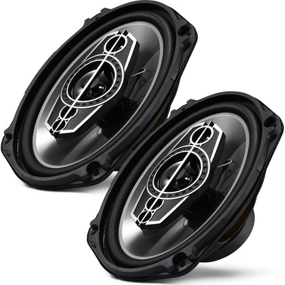6 X 9 5-Way  Coaxial Audio Speakers(Pair), 1000W Peak 4 Ohm Vehicle Coaxial Speaker W/PEI Dome Tweeters,   Stereo Speaker, Coaxial Tweeter Speaker Replacement