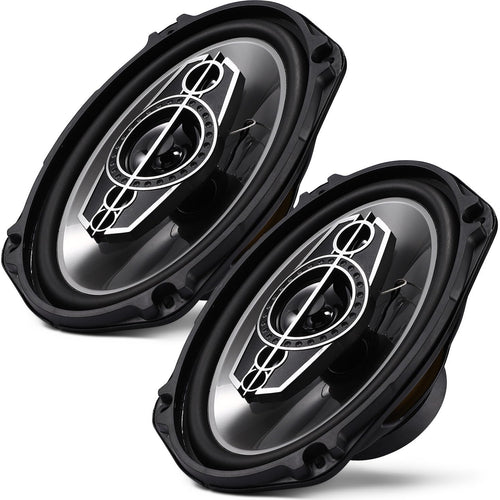 6 X 9 5-Way  Coaxial Audio Speakers(Pair), 1000W Peak 4 Ohm Vehicle Coaxial Speaker W/PEI Dome Tweeters,   Stereo Speaker, Coaxial Tweeter Speaker Replacement