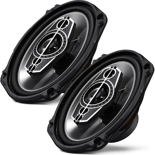 6 X 9 5-Way  Coaxial Audio Speakers(Pair), 1000W Peak 4 Ohm Vehicle Coaxial Speaker W/PEI Dome Tweeters,   Stereo Speaker, Coaxial Tweeter Speaker Replacement