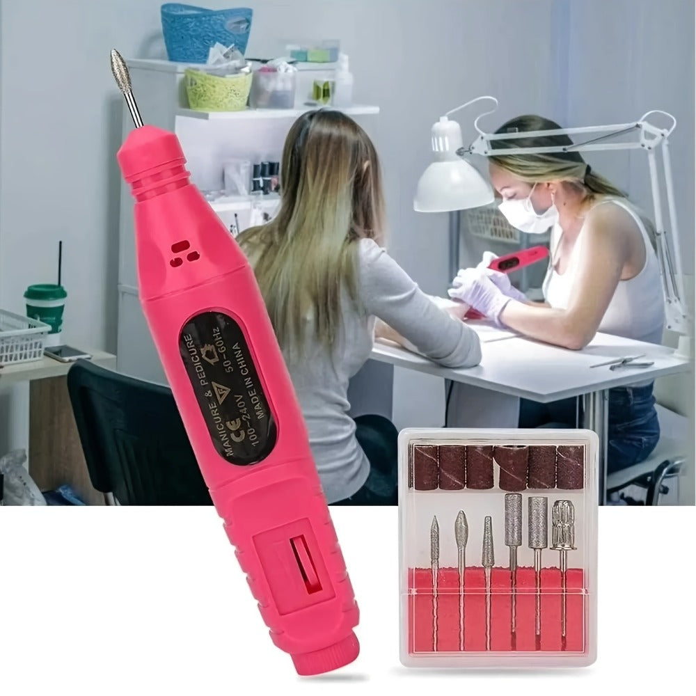 Gel Nail Manicure Kit 7-in-1 with LED Lamp – Stainless Steel Nail Art Tool Set, Cuticle Remover, Nail File, Polisher & Finger Separator, Complete Salon & Home DIY Nail Care Kit for Women