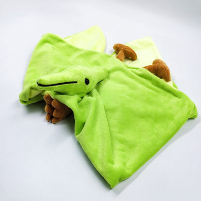 Pterodactyl Plush Cape for Kids 38 Inch Wearable Dinosaur Stuffed Animal Hoodie Cape Blanket Poncho for Halloween Costume Birthday Gift