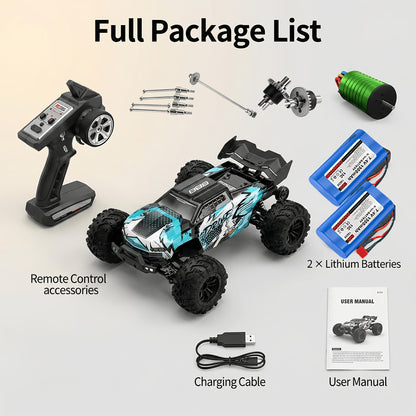 High Speed RC Off-Road Car 70KM/H Brushless Motor 1:14 1:16 Scale – 4WD All-Terrain Remote Control Monster Truck Dual Battery Option for Boys Kids Adults, Best Birthday Christmas Gift