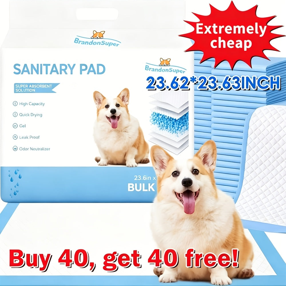 Super Absorbent Dog Pee Pads Buy More Save More – Thickened Leak-Proof Training Pads for Medium & Large Dogs | 80-Count 23x23" or 100-Count 28x34" | Fast Delivery | Home, Camping & Travel Use