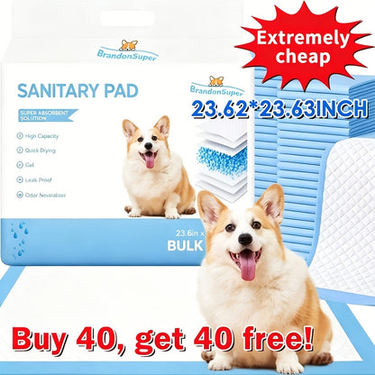 Super Absorbent Dog Pee Pads Buy More Save More – Thickened Leak-Proof Training Pads for Medium & Large Dogs | 80-Count 23x23" or 100-Count 28x34" | Fast Delivery | Home, Camping & Travel Use