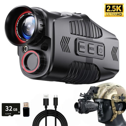 Night Vision Monocular with 850nm IR Illuminator, 5X Digital Zoom 2.5K FHD Camera 1.54" Display, Infrared Night Vision Scope for Hunting Camping Wildlife Surveillance, 2000mAh Battery 6Hr Runtime