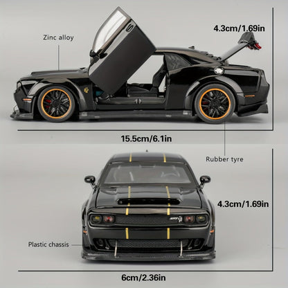1:32 Scale Dodge Hellcat Die-Cast Metal Car Model with Openable Doors & Display Base – Collector Diecast Vehicle, Desk Decoration, Birthday Christmas Gift for Adults Men
