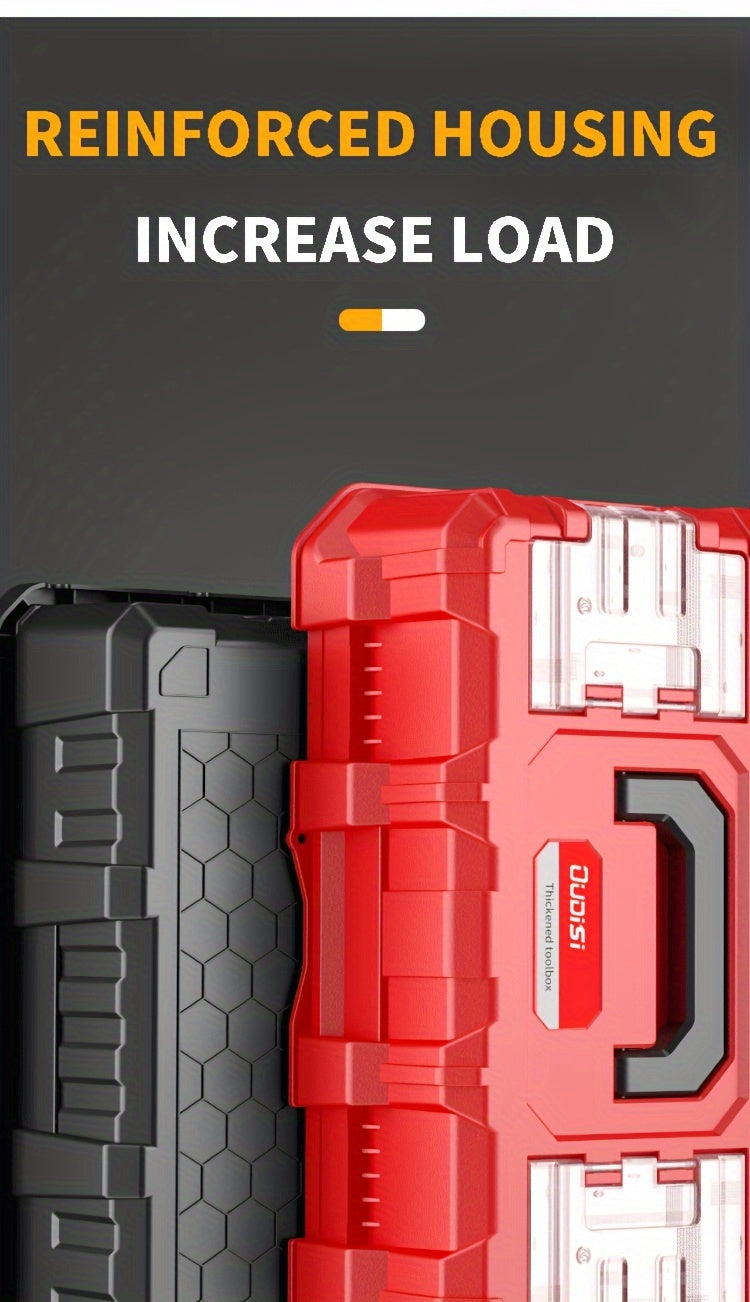 21-inch Folding Toolbox - Three-layer Folding Plastic Storage, Thick Material, Anti-fall And Wear-resistant, Multi-functional Storage Box With Tray And Partition - For Home, Garage, Workshop - Suitable for DIY Enthusiasts, Mechanics & Homeowners - Great G