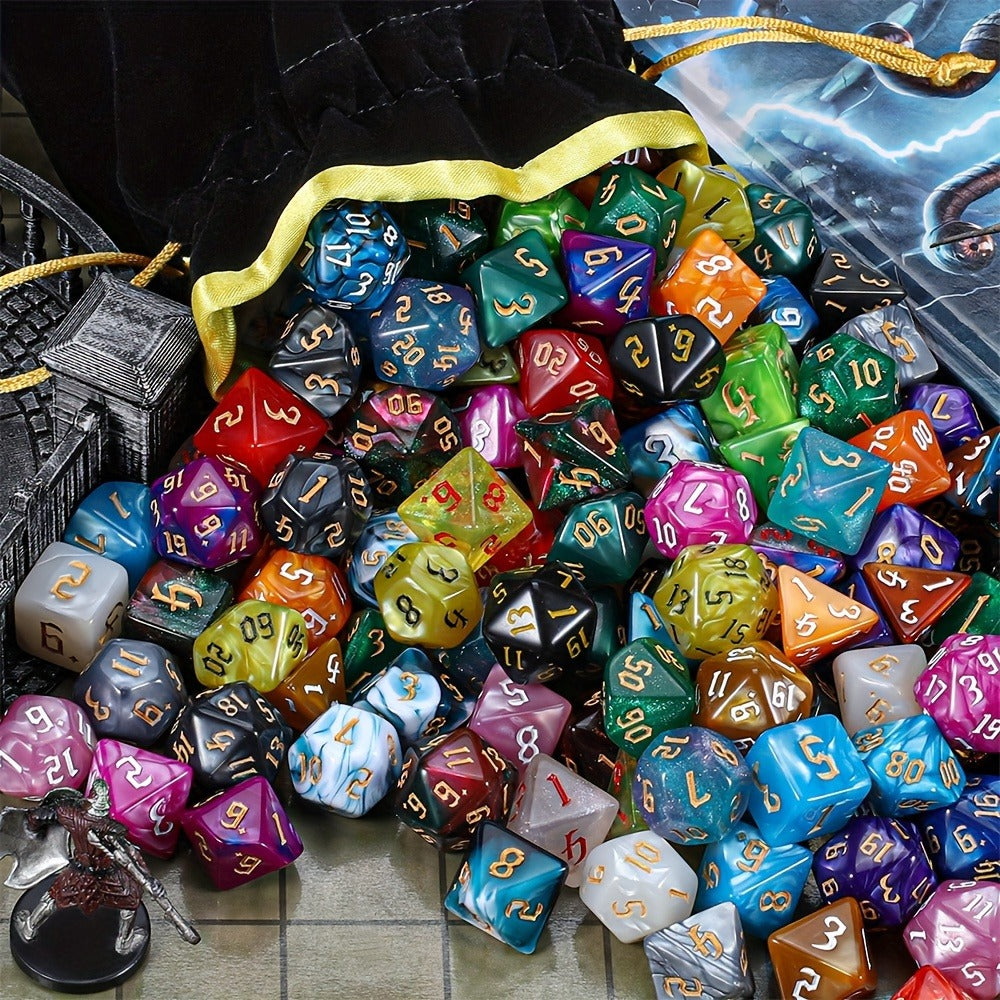 DND Dice Set 182pcs 26 Colors – Complete Polyhedral Dice with Flannel Bag D20 D12 D10 D8 D6 D4 for Dungeons and Dragons RPG MTG Tabletop Games Gift for Gamers