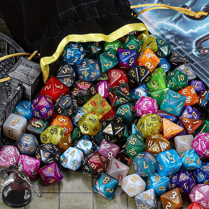 DND Dice Set 182pcs 26 Colors – Complete Polyhedral Dice with Flannel Bag D20 D12 D10 D8 D6 D4 for Dungeons and Dragons RPG MTG Tabletop Games Gift for Gamers