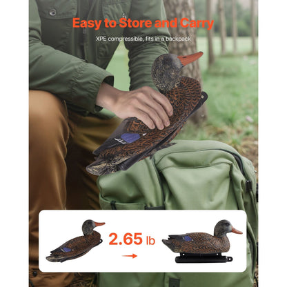 Duck Decoys 6-Pack – Realistic Floating Teal Decoy Set with Bionic Painting, XPE Compression Storage, 3 Male & 3 Female Ducks for Hunting, Pond Garden Yard Decoration, Flock Simulation