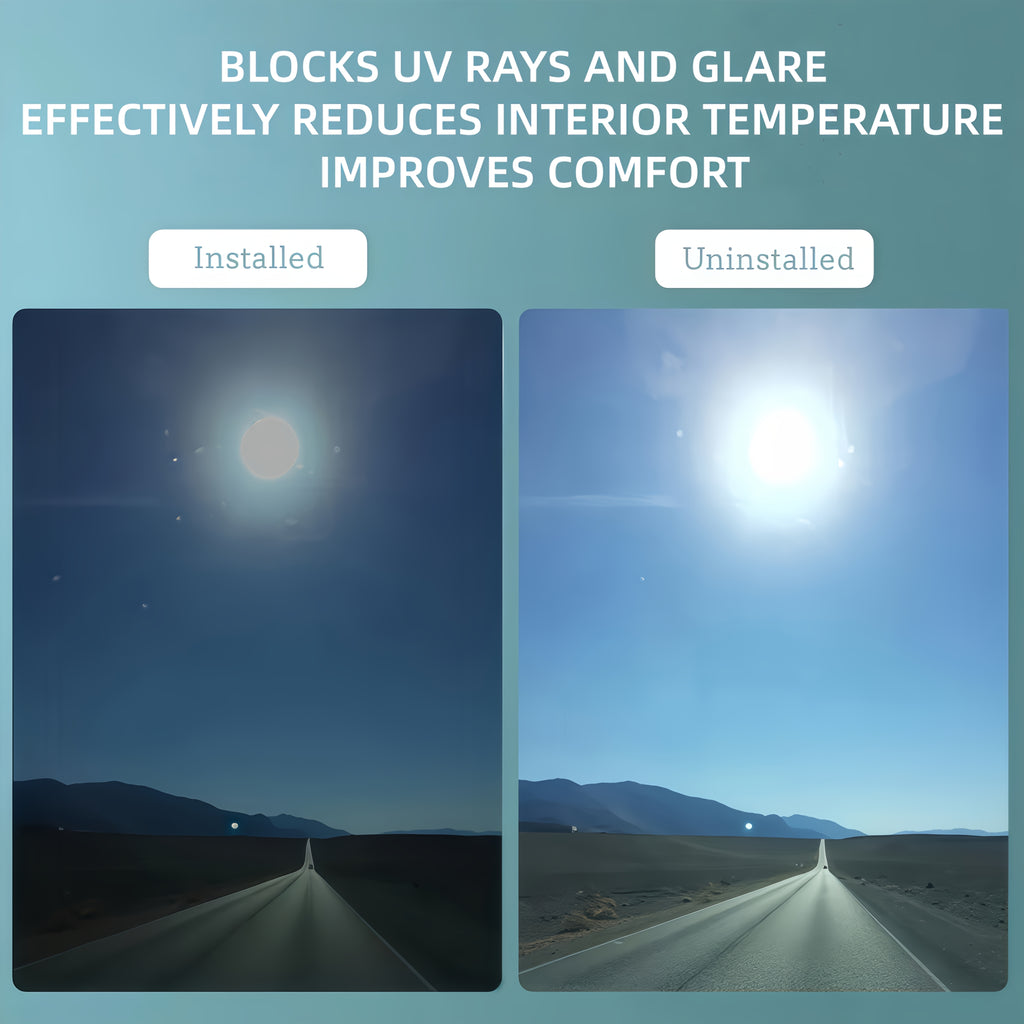 Set of 2 Car Window Curtains with One-Click Storage, Made of PVC in Black. These Retractable Side Curtains Are Easy to Install And Effectively Block UV Rays And Intense Sunlight. They Serve As Anti-Glare Heat Shields