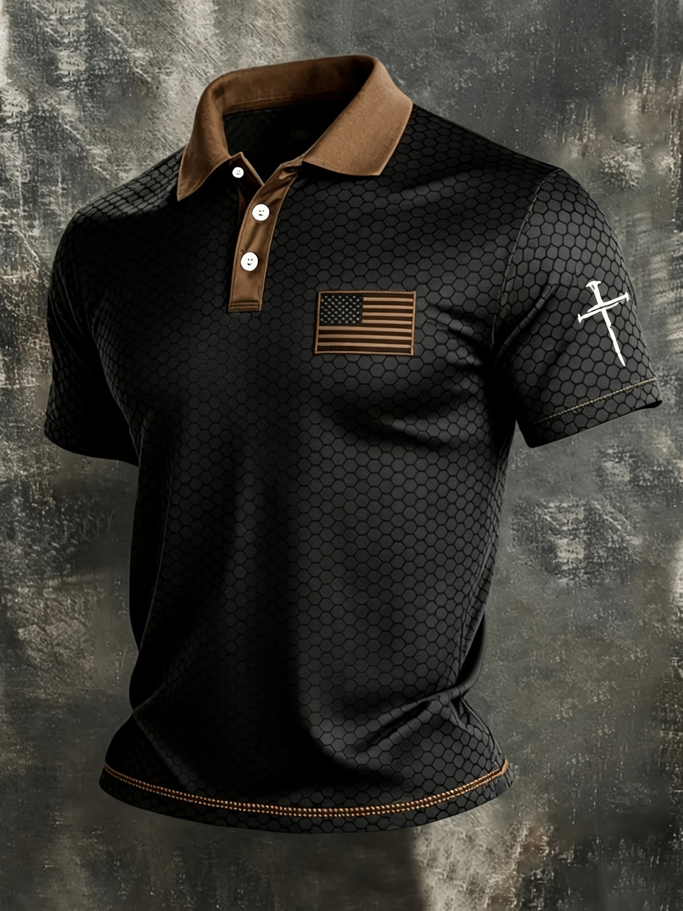 Men's Patriotic Polo Shirt - Collared Short Sleeve 681957
