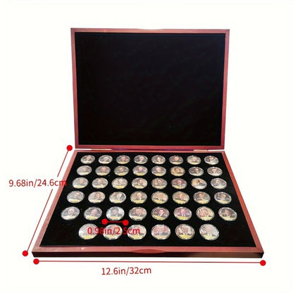 Presidential Commemorative Coins Set 46pcs with Gift Box – US Presidents Collectible Coin Collection for History Buffs, Kids & Adults