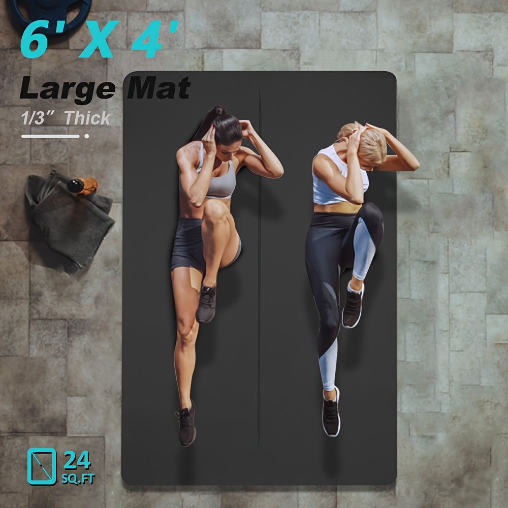 Thick TPE Exercise Gymnastics Mat 72"x48" – Extra Thick Non-Slip Surface for Yoga, Pilates, Home & Outdoor Fitness Training, Durable & Lightweight