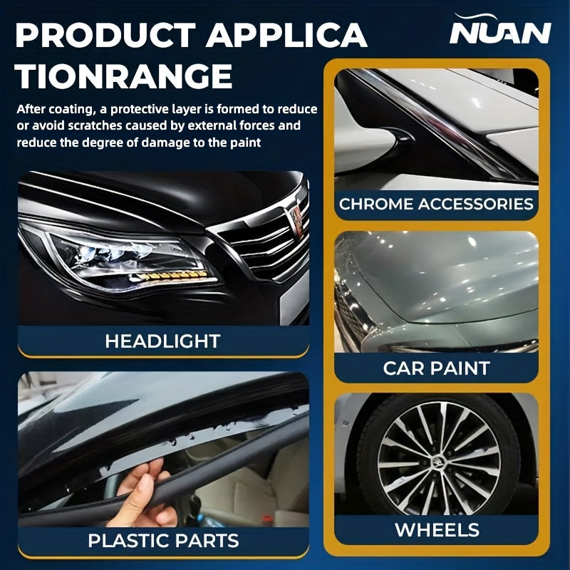 10.14oz NUAN Car Paint Coating & Restoration Solution Stain-Resistant Rainproof Multi-functional Cleaning and Coating Spray- Effectively Cleans Stains, Brightens Car Paint, Provides Quick Coating, and Offers Long-lasting Protection for Car Paint