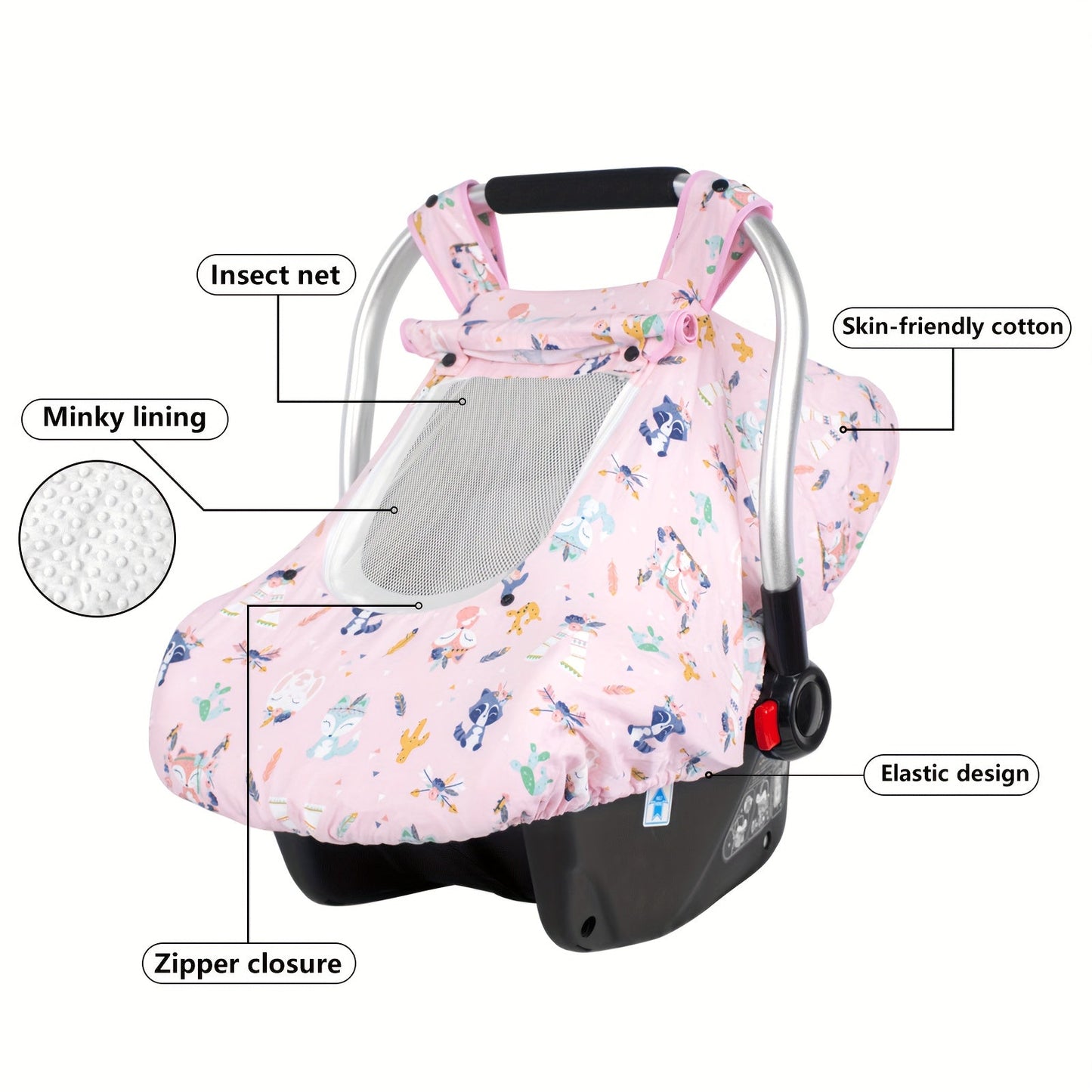 Baby Car Seat Cover - Beavtaens Minky Carseat Sover