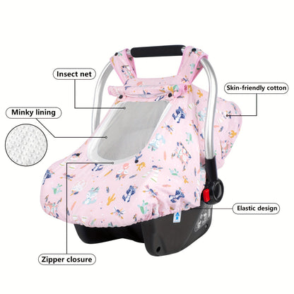 Baby Car Seat Cover - Beavtaens Minky Carseat Sover