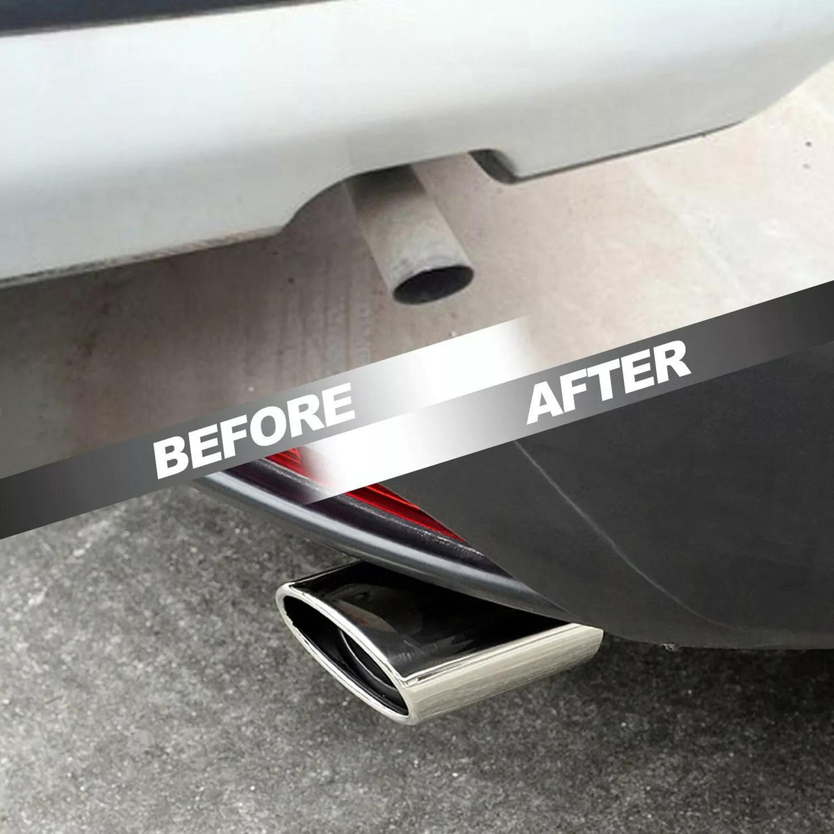 1PC Car Exhaust Tip, Universal Car Exhaust Pipe Modification Tail Throat Tail Pipe For Most Models With Exhaust Pipe Diameter Within 1.5-2.1inch, Steel Exhaust Tips Chrome-Plated Finish Tailpipe (silvery #Straight)