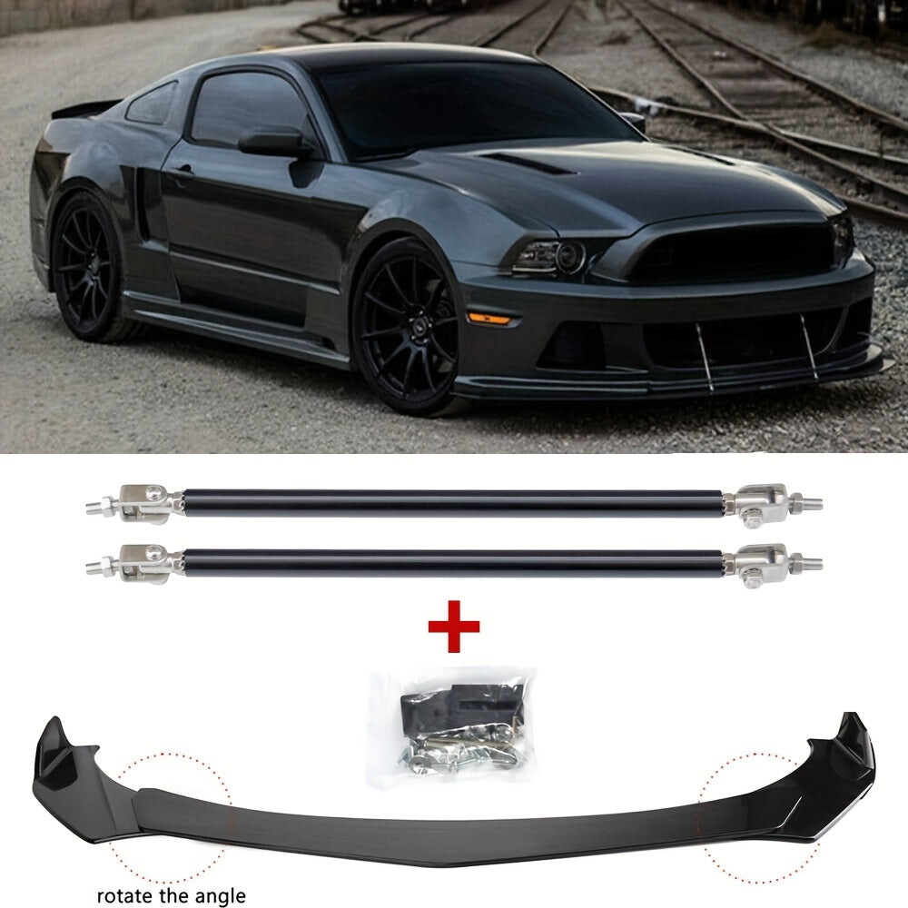 Car Front Bumper Lip Splitter Spoiler And Strut Rods for Ford for Mustang 2000-2021, 2015-2021 for DODGE Challenger for Srt Hellcat, for Infiniti G37 Coupe Sedan