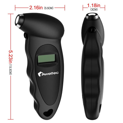 Digital Tire Pressure Gauge 2-Pack 150 PSI - Backlit LCD, 4 Modes PSI/Bar/KPA/Kgf, Non-Slip Grip for Car, Truck, Motorcycle & Bicycle