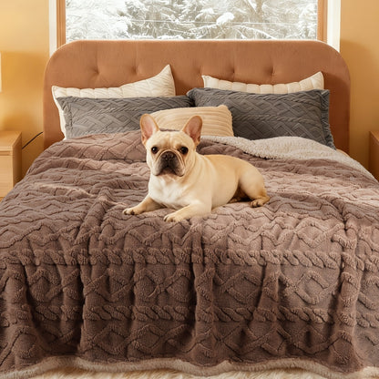 Liquid-Proof Dog Blanket for Sofa & Bed – Reversible Sherpa Fleece Pet Throw Cover for Small Medium Large Dogs & Cats, 6 Sizes, 4 Colors