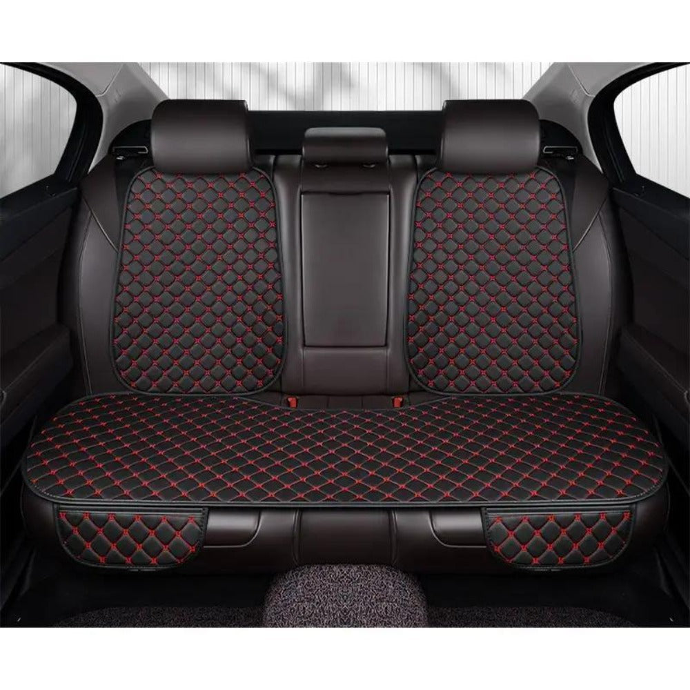 Car Back Seat Protector Waterproof, Universal Fit Anti-Stain Splash Guard Seat Cover for Car Interior, Durable Easy-Clean Rear Seat Cushion Liner in Black & Red
