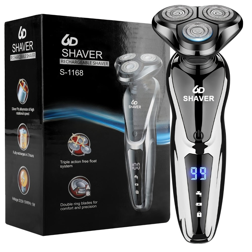 Men's Electric Shaver 3D Floating Head with LED Display - Rechargeable Washable Cordless Rotary Shaver for Home & Travel, Close Smooth Shave, Great Gift for Men, Boyfriend & Valentine's Day, 2-Pack