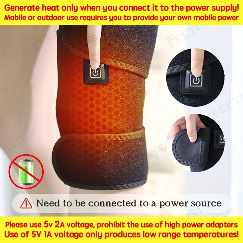Knee Massager with Heat – 3-Level Heating Pad for Knee Pain Relief, Joint & Muscle Warmth, Anti-Slip Breathable Knee Brace for Men & Women